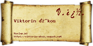 Viktorin Ákos névjegykártya